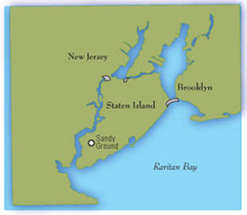 A map showing Sandy Ground in the present